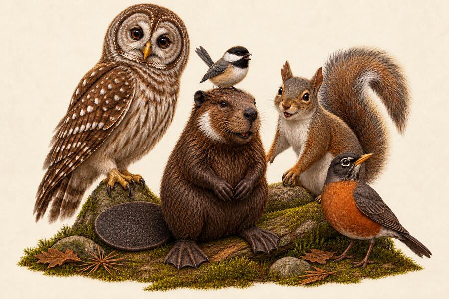 Oliver, Pip, Moss, Hazel, and Rowan gathered together